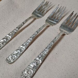 S Kirk&Son "Repoussé" German Vintage Salad Forks